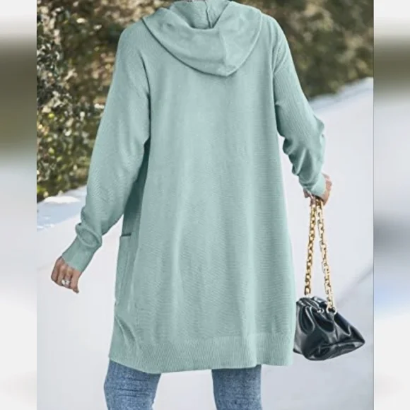 ALL AMERICAN COMFORT Sage long sleeve Knit sweater dress. - Picture 2 of 7